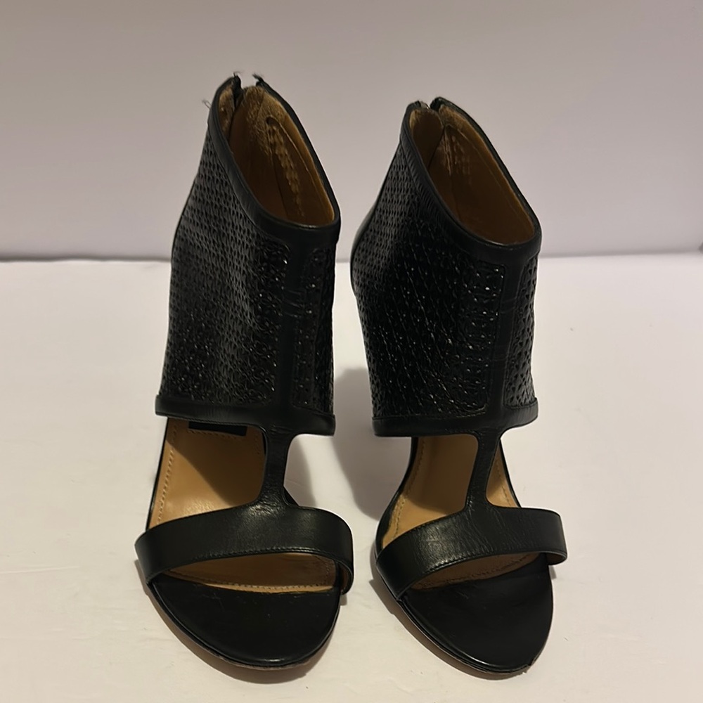 Black Women's Open-Toe Wedge Sandals